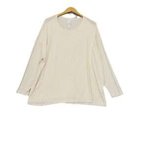 Marla Wynne Layers Tunic Top Size  1X Ivory Casual Everyday Relaxed Flowy